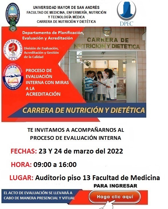 CARRERA DE NUTRICION Y DIETETICA - FMENT-UMSA - Universidad Mayor de San  Andrés